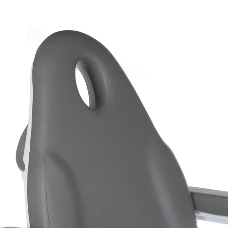 Gray electrical cosmetic chair by Beauty System, MODENA BD-8194, featuring adjustable headrest and cushioned upholstery for beauty treatments.