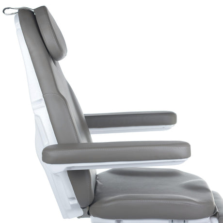 Electric cosmetic chair Modena BD-8194 Gray by Beauty System with padded gray upholstery and adjustable features for beauty salons.