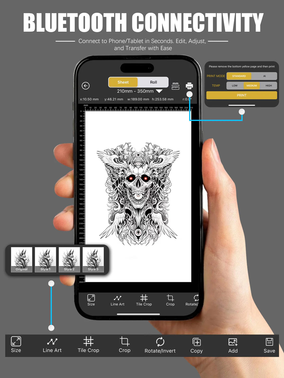 Mast DragonHawk A4 wireless thermal tattoo stencil printer with digital display and compact design for professional tattoo artists.