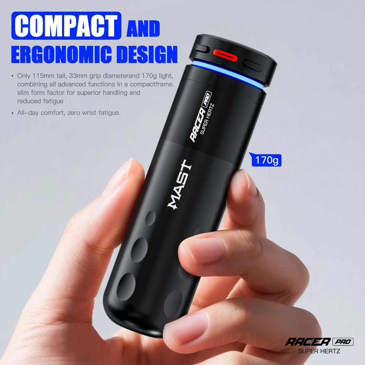 Mast Racer Pro Pink Wireless Tattoo Pen 4.2mm Stroke