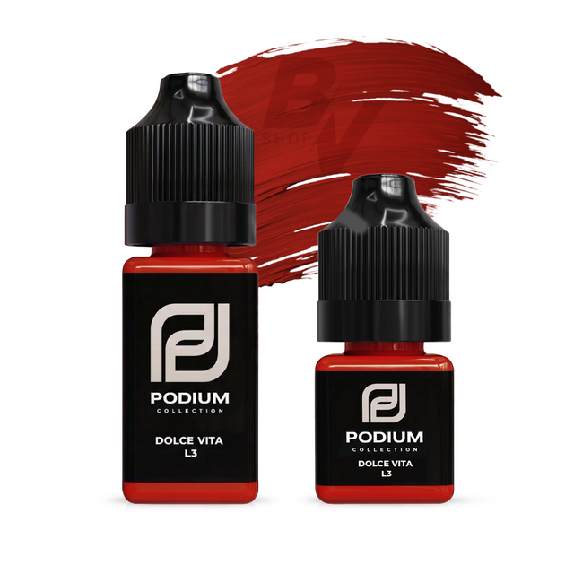 Podium Dolce Vita L3 warm pink-coral hybrid PMU lip pigment 6ml and 10ml