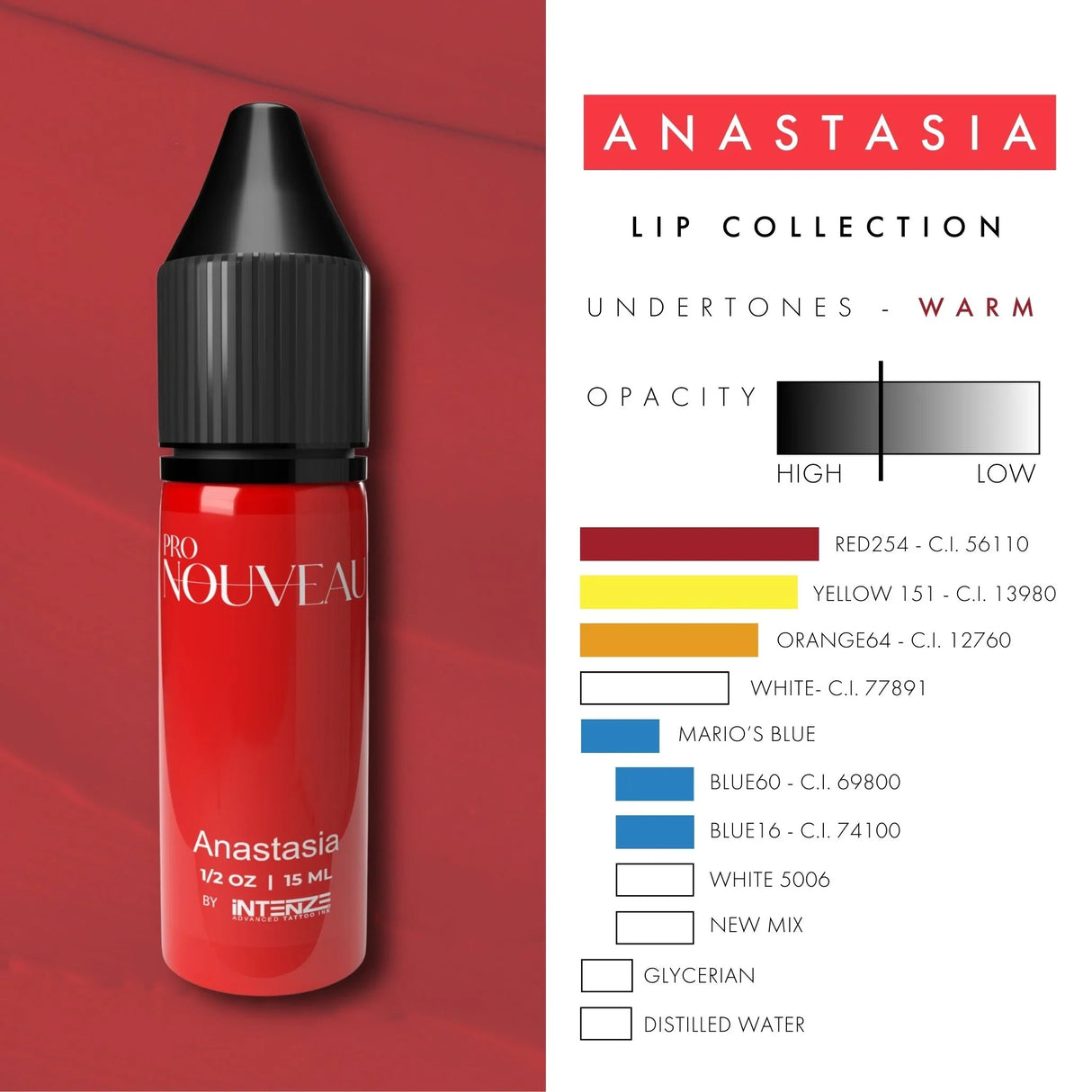 Pro Nouveau Lip Pigments By Intenze Anastasia 15ml