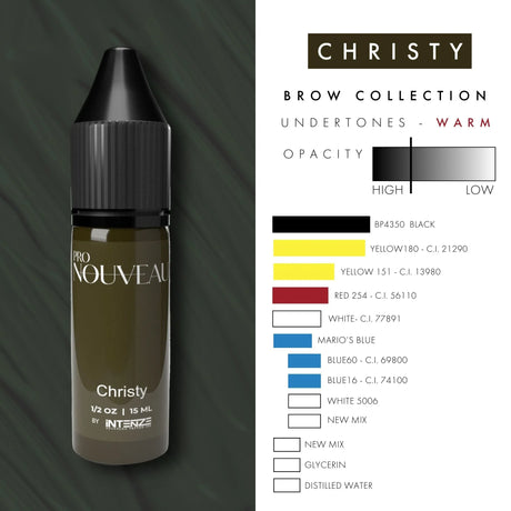Pro Nouveau Brow Pigments by Intenze Christy 15ml