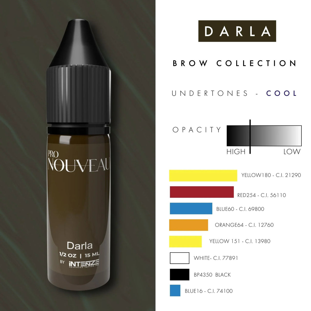 Pro Nouveau Brow Pigments by Intenze Darla 15ml