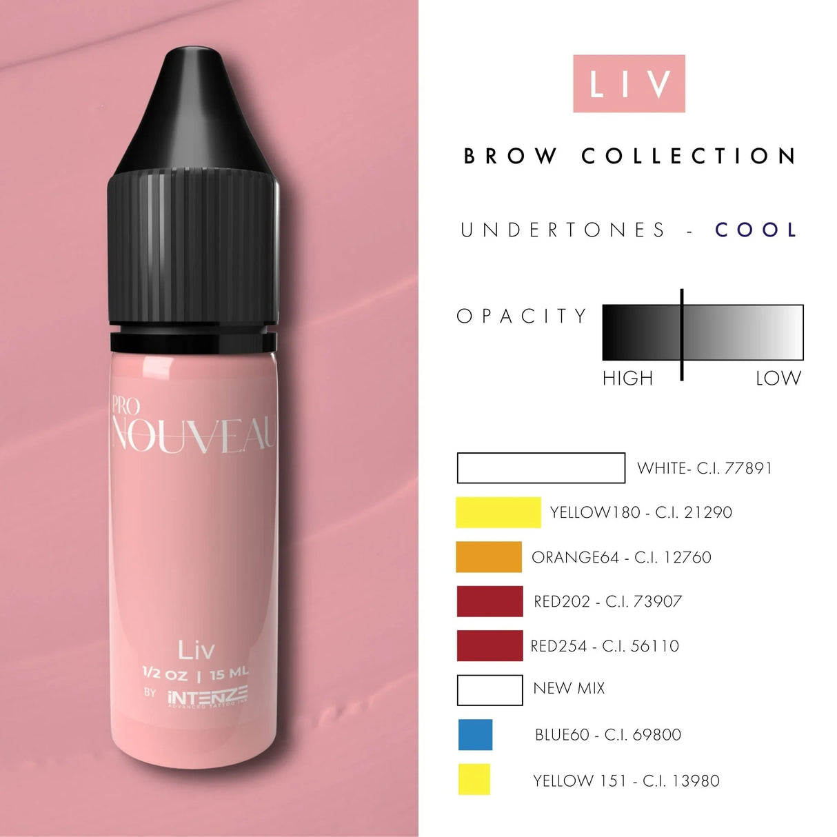 Pro Nouveau Blush Lip Pigments by Intenze Liv 15ml