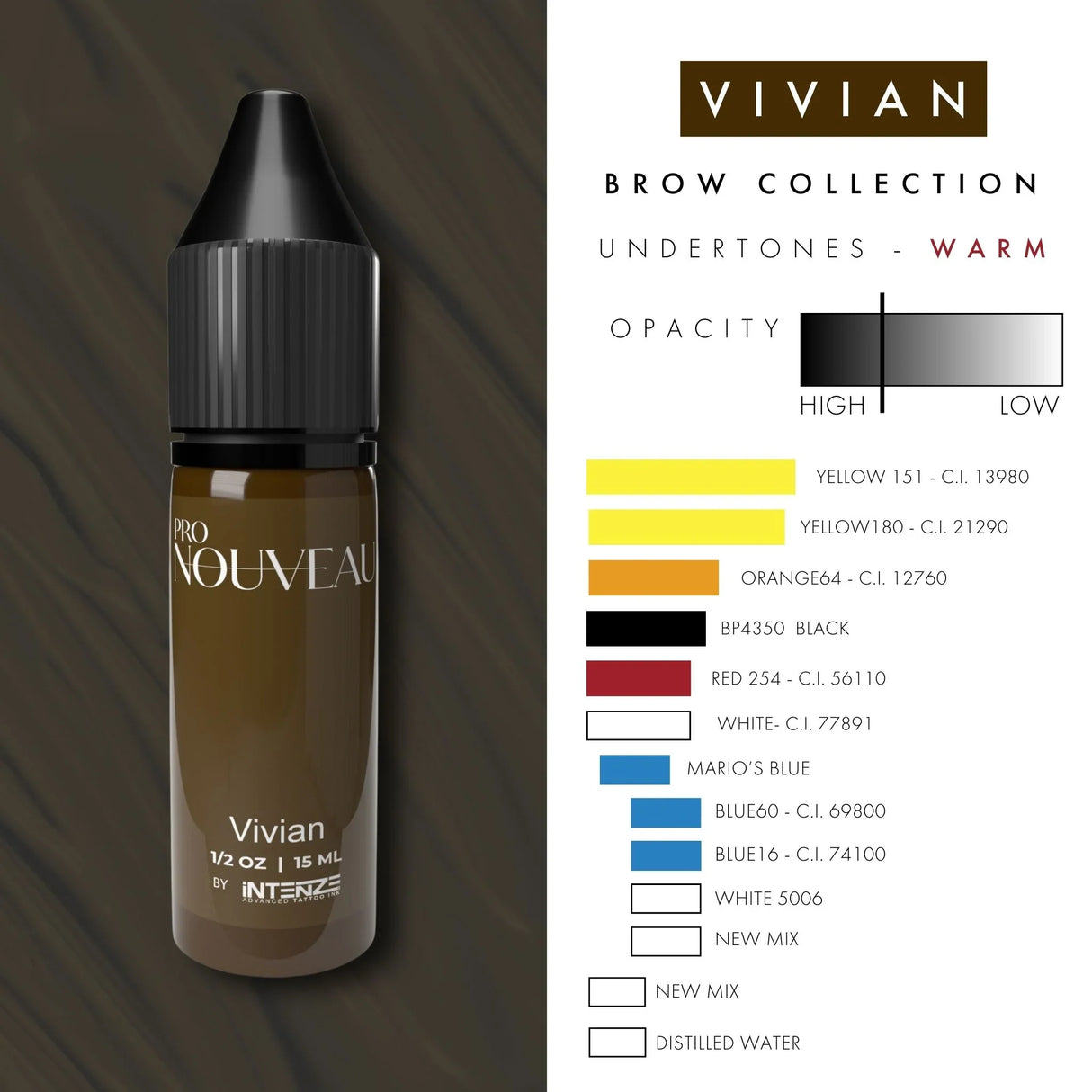 Pro Nouveau Brow Pigments by Intenze Vivian 15ml