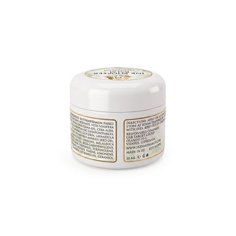 Skin Monarch Ink Booster Balm 30ml, back label with ingredients and directions