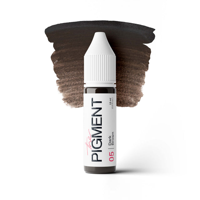 The Pigment 05 Dark Brown cool brow PMU pigment for defined brows