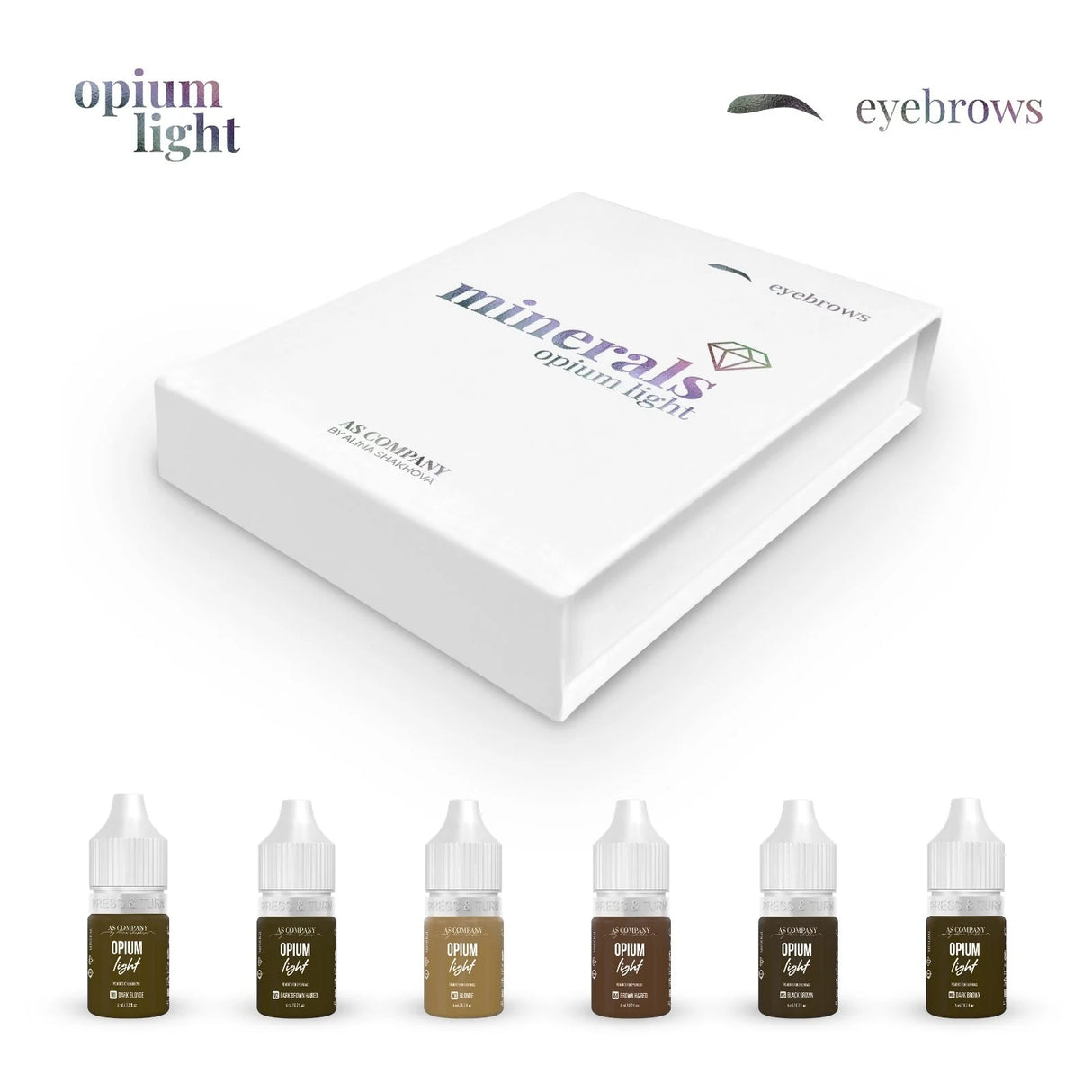 AS COMPANY Mineral Eyebrow Set (Opium Light) 6pcs/6ml