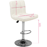 Bar stool m06 quilted adjustable white - BVShop