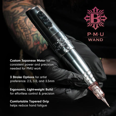 Bishop PMU Wand Hot Pink Wireless Machine Kit Stroke 3.0mm - BVShop