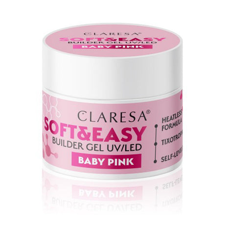 Claresa builder gel Soft & Easy gel baby pink 90g - BVShop
