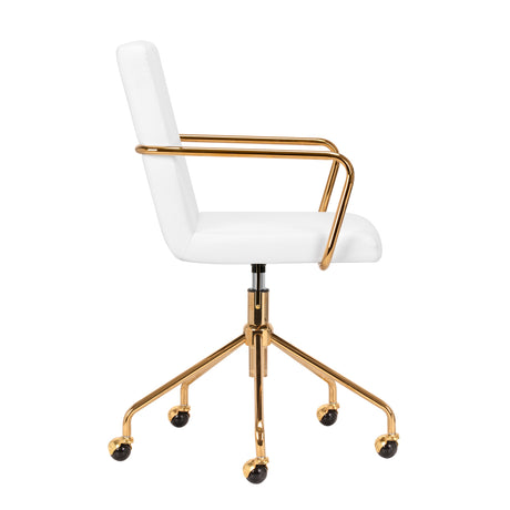 Cosmetic chair QS-OF211G gold white - BVShop
