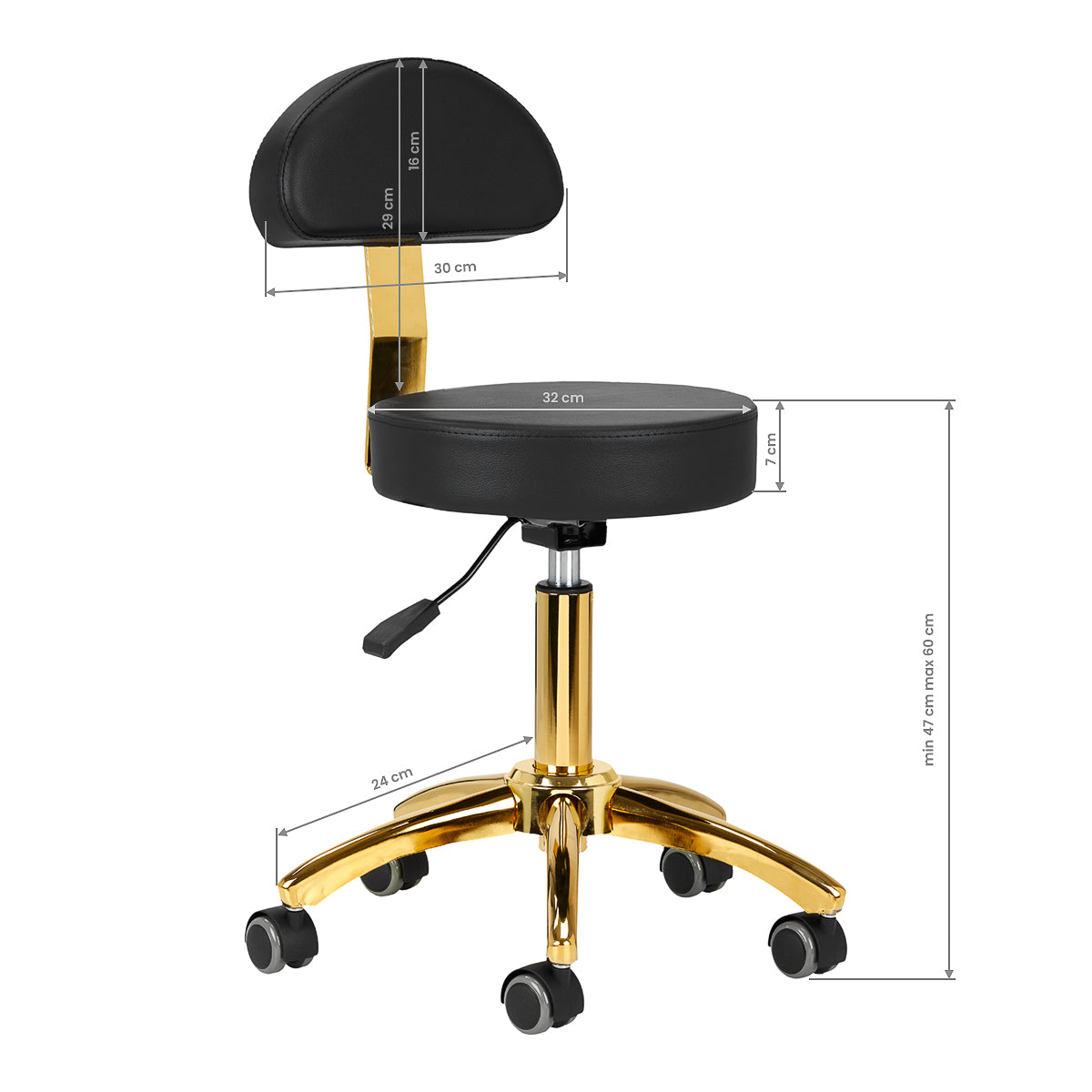 Cosmetic stool AM-304G Black - BVShop