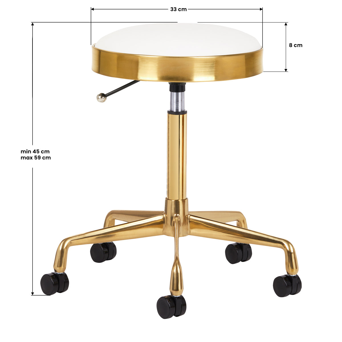 COSMETIC STOOL H7 GOLDEN WHITE - BVShop