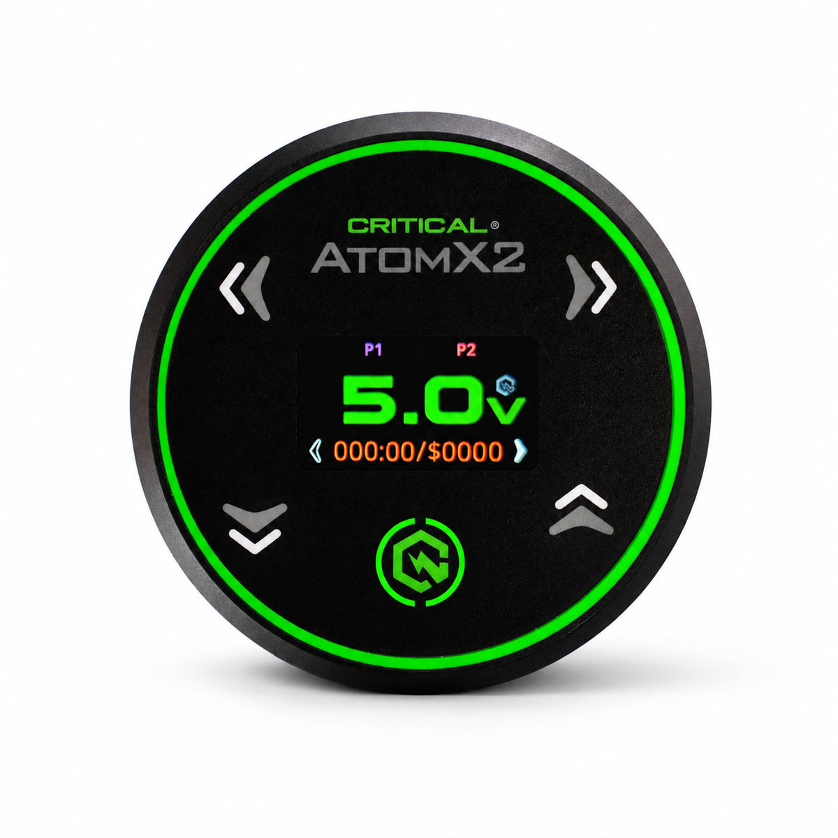 Critical Tattoo Atom X2 black power supply front view