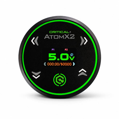 Critical Tattoo Atom X2 black power supply front view