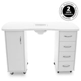 Desk 2027 white two cabinets with an absorber - BVShop