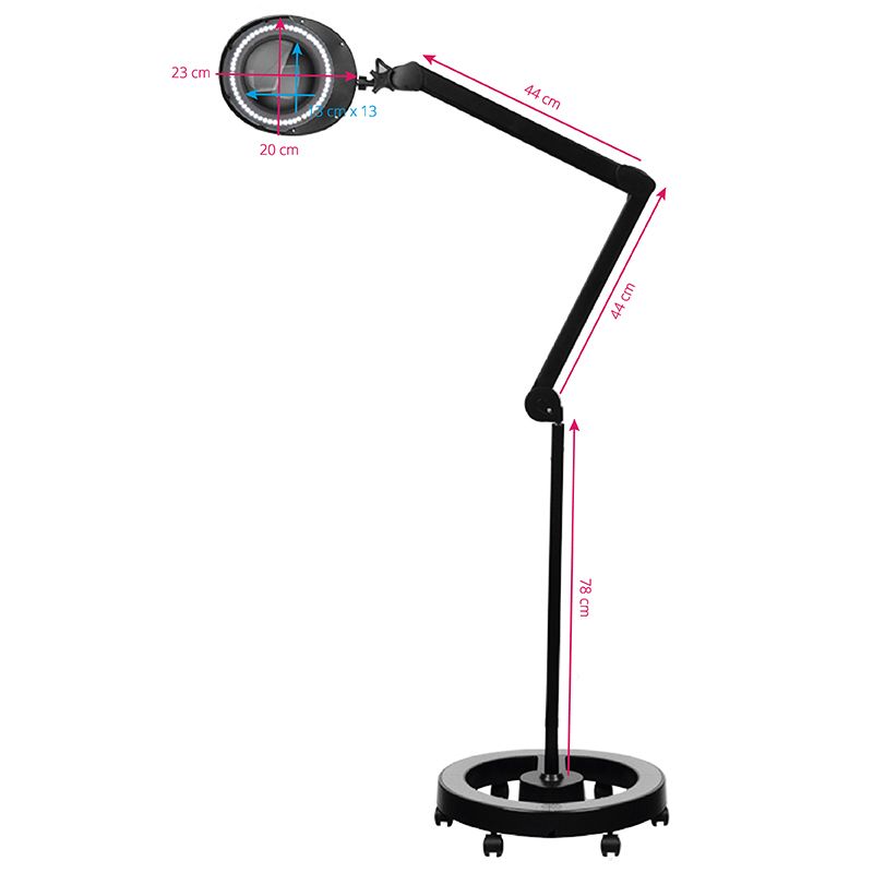 Elegante 6025 60 LED SMD 5D Black magnifier lamp with a tripod - BVShop