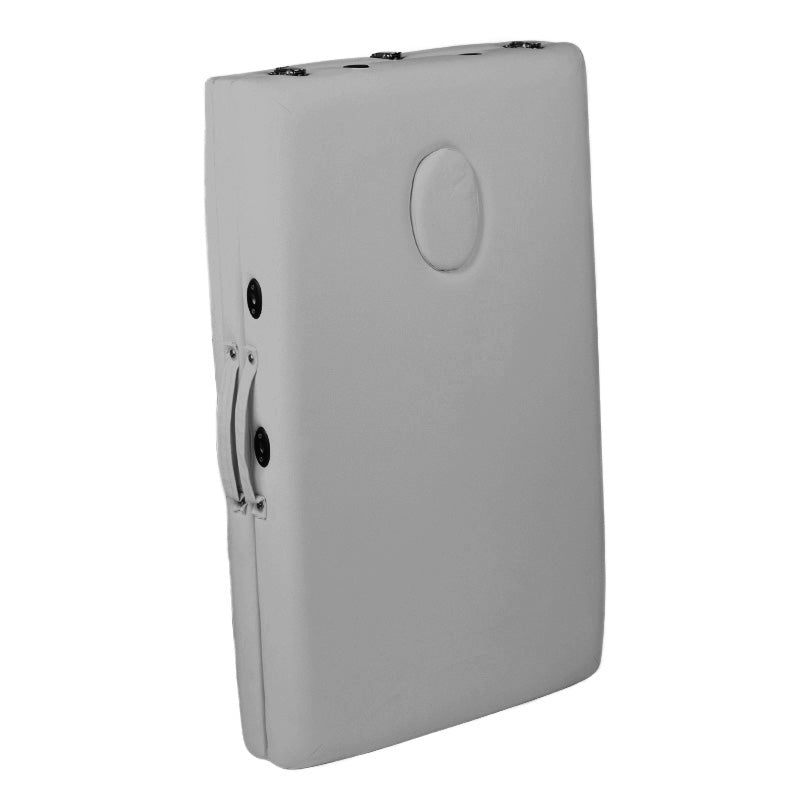 Folding massage table, aluminum, 2-section, gray, comfort - BVShop