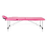 Folding massage table aluminum Activ Fizjo comfort 2 segment pink - BVShop