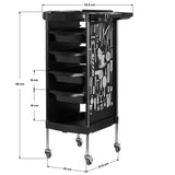 GABBIANO HAIRDRESSER TROLLEY X11-9 BLACK GRAPHICS - BVShop