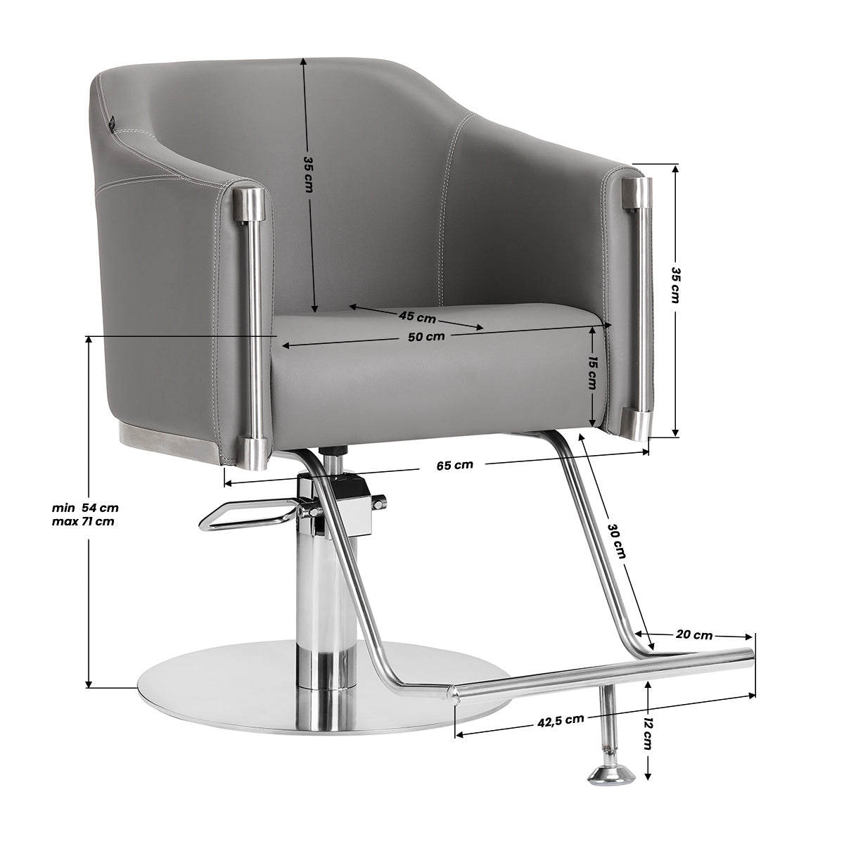 Gabbiano hairdressing chair Burgos grey - BVShop