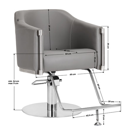 Gabbiano hairdressing chair Burgos grey - BVShop
