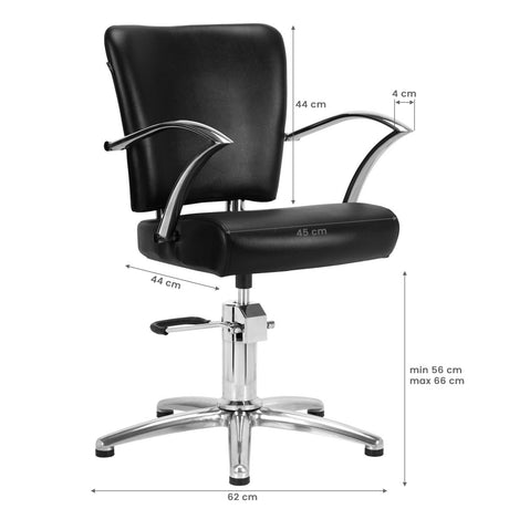 GABBIANO HAIRDRESSING CHAIR DALLAS BLACK - BVShop