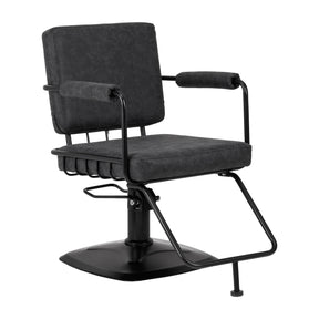 Gabbiano Katania Loft Old Leather hairdressing chair black - BVShop