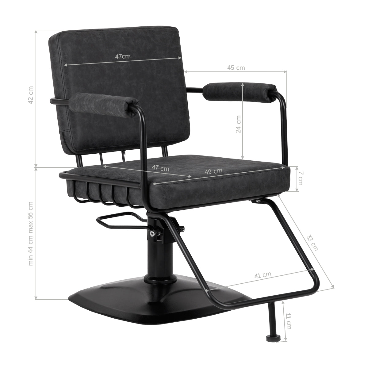 Gabbiano Katania Loft Old Leather hairdressing chair black - BVShop