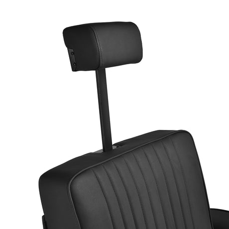 Gabbiano Levi barber chair with black frame black without stitching at the back - BVShop