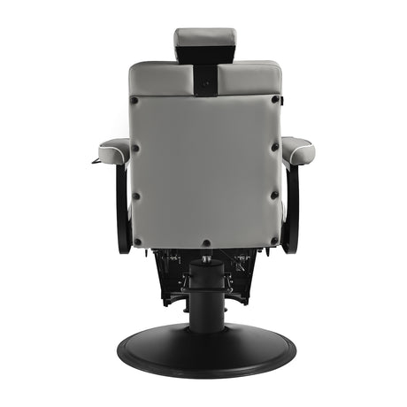 Gabbiano Levi barber chair with black frame gray without stitching at the back - BVShop