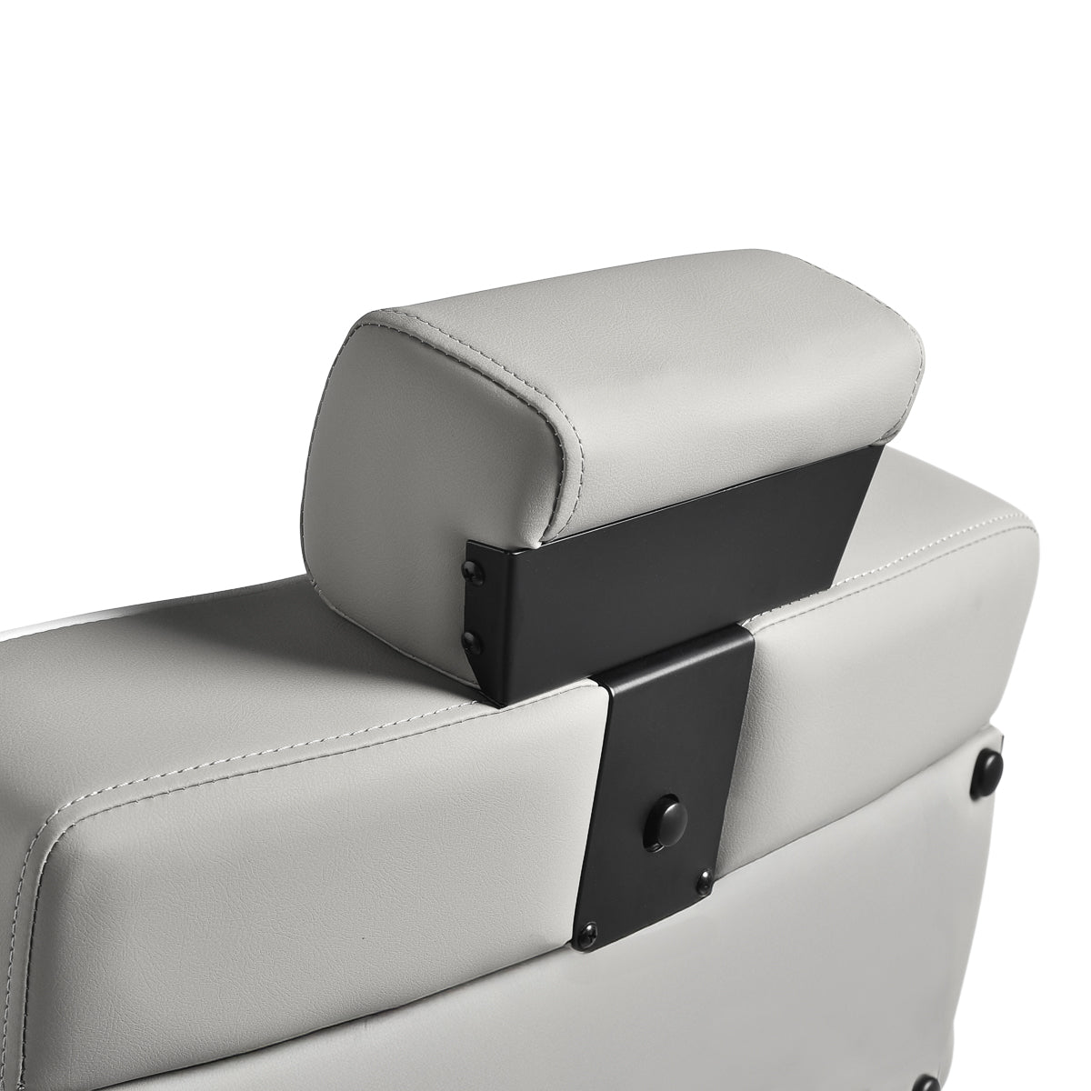 Gabbiano Levi barber chair with black frame gray without stitching at the back - BVShop