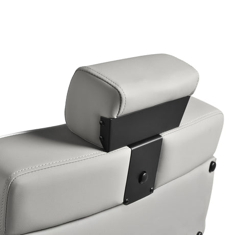 Gabbiano Levi barber chair with black frame gray without stitching at the back - BVShop