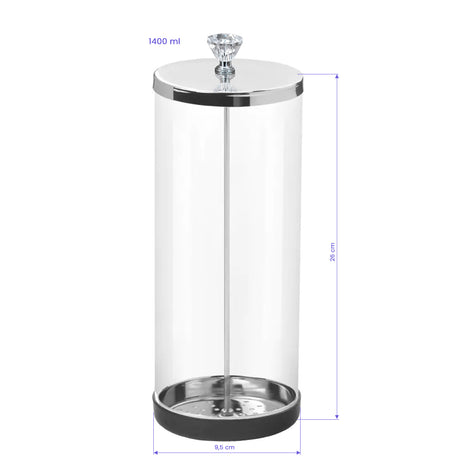 Glass container for disinfecting tools, 1400ml - BVShop