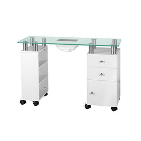 Glass desk with 013b absorber, white - BVShop