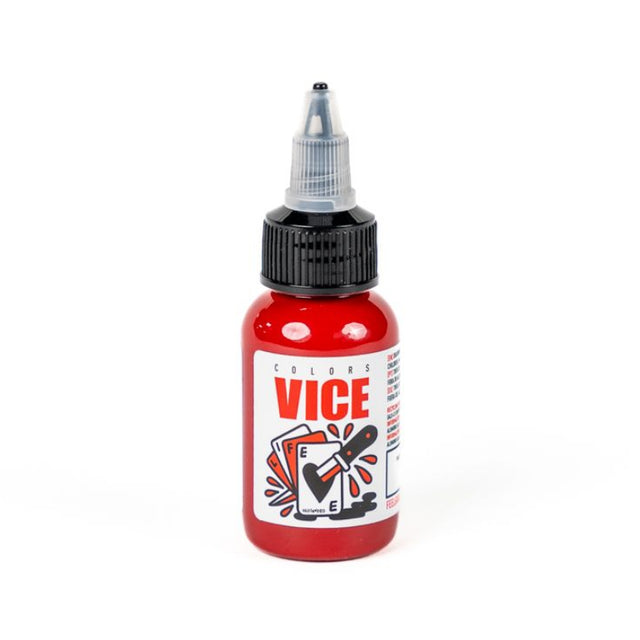 Bottle of Vice Colors Bleeding Red 30ml fabric dye with red liquid visible in the container.