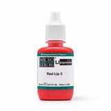 Li Pigments Red Lip 3 bottle on white with a natural shadow