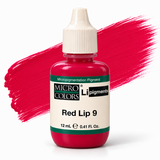 Li Pigments Micro Colors Red Lip 9 Pigment 12ml — bottle with pigment colour smear