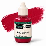 Li Pigments Micro Colors Red Lip 10 Pigment 12ml — bottle with pigment colour smear