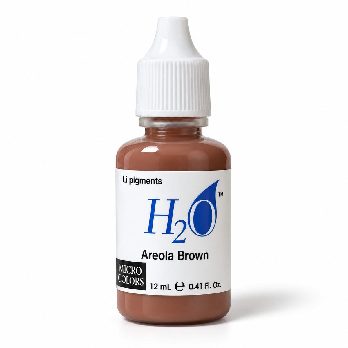 Li Pigments Micro Colors H2O Areola Brown Practice Pigment 12ml — bottle on white background with soft shadow