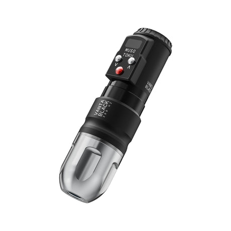 Musotoku Mercury Vanta Black tattoo machine, angled view