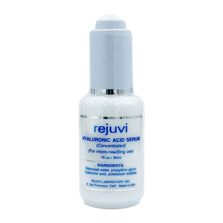 Rejuvi Hyaluronic Acid Serum 30ml, 30ml pump bottle labelled for micro-needling