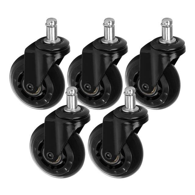 Roll Speed stool wheel black press-on set of 5 pieces - BVShop