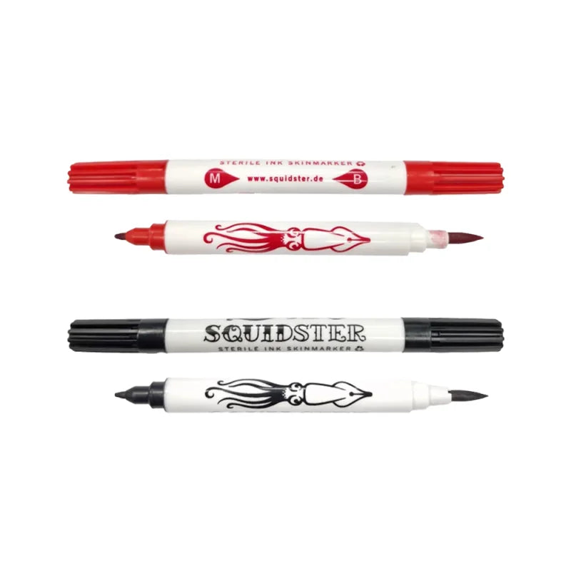 Squidster Mini Sterile Dual Ended Skin Marker Black/Red - BVShop