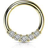 Steel Blaze Face Set Ring