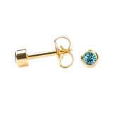 Studex March Aquamarine Bezel Earring