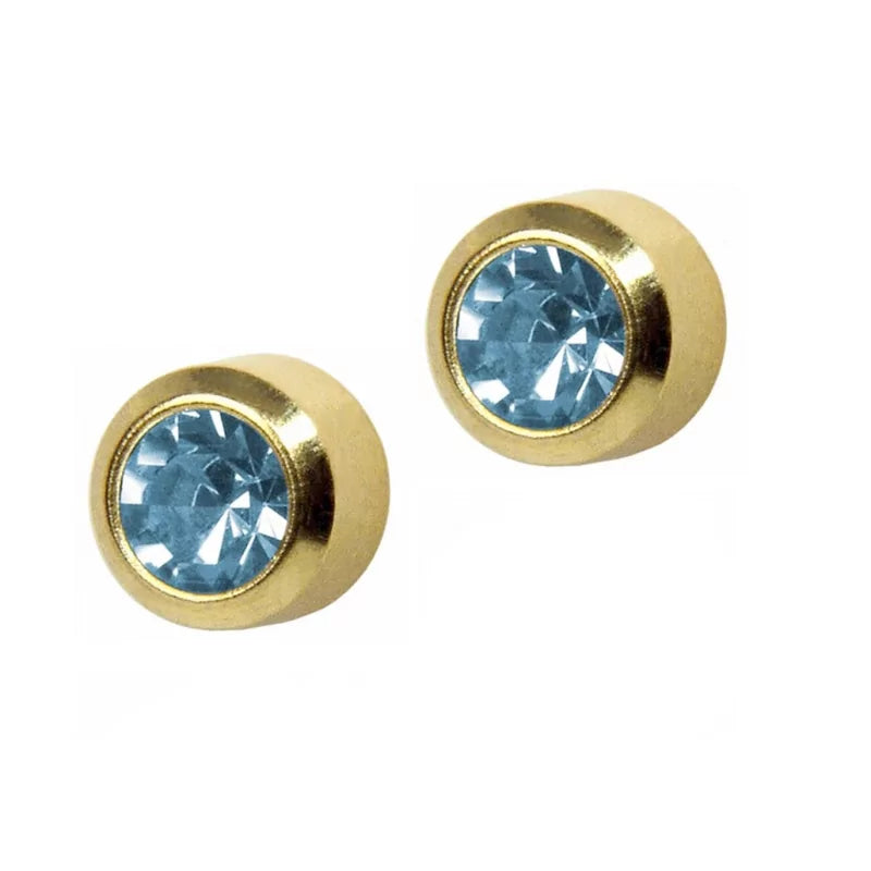Studex March Aquamarine Bezel Earring