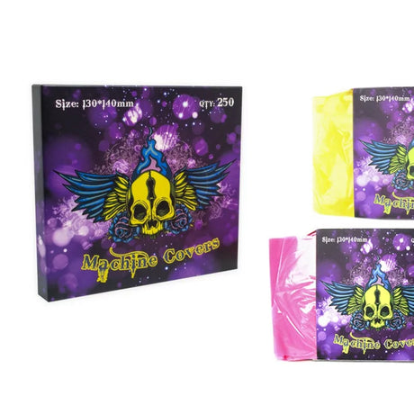 Tattoo Machines bags Transparent Pink / Yellow/ Blue 250pcs. - BVShop